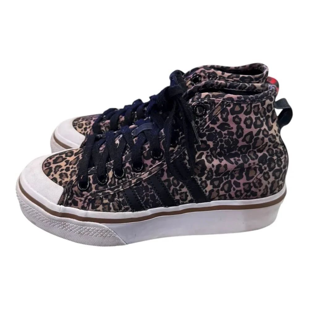 Adidas Originals Nizza Platform Mid Leopard Cheetah Print Sneakers 7